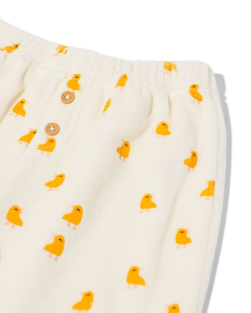 Ensemble de vêtements pour nouveau-né pull velours et pantalon canards blanc cassé