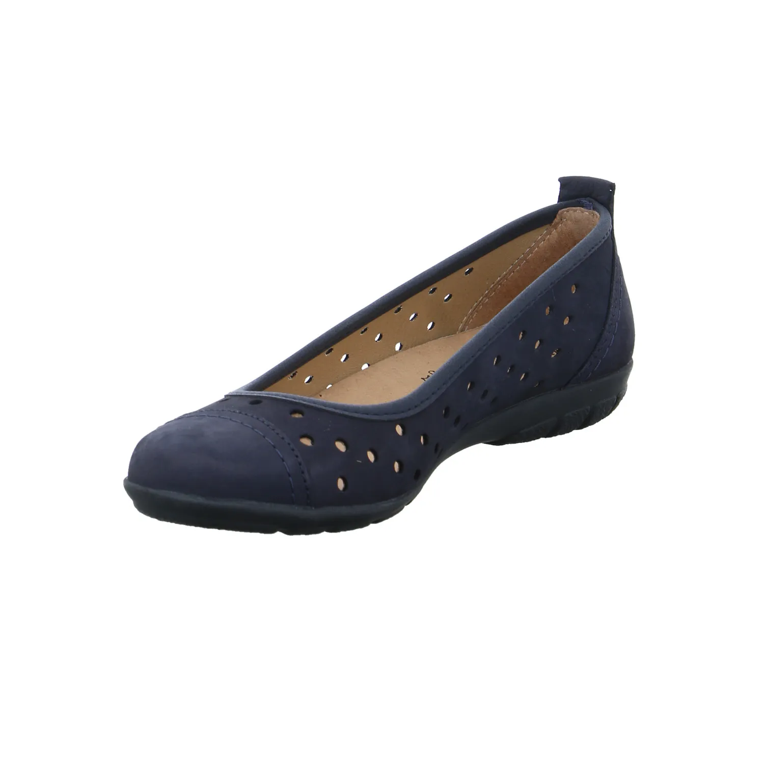 VAN DER LAAN Ballerina Blau Leder