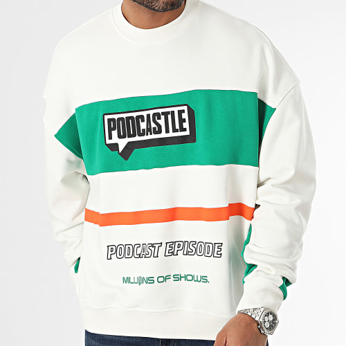 Sweat Crewneck Blanc Vert