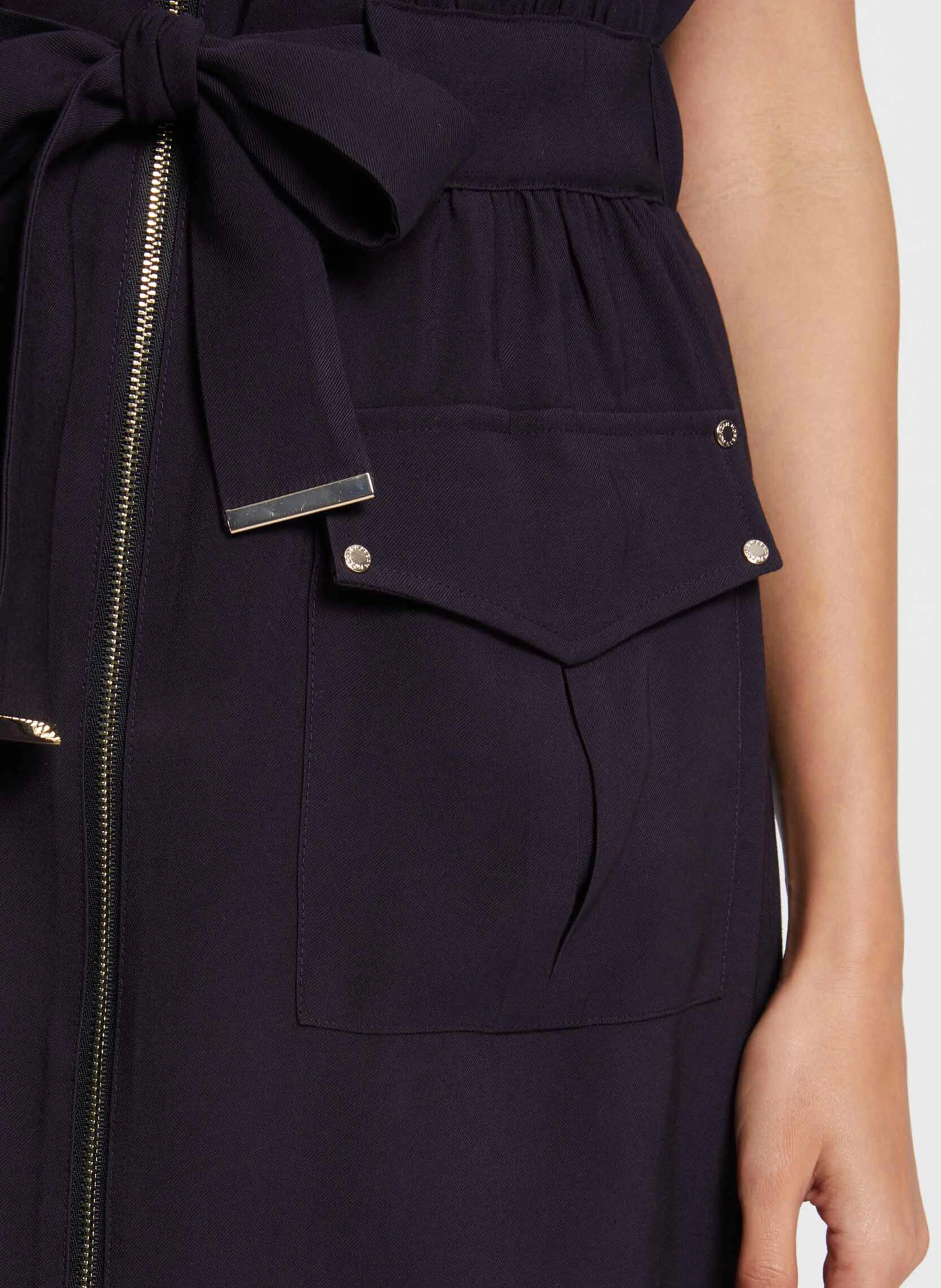 RCHAKRA - Robe courte col V| Bleu