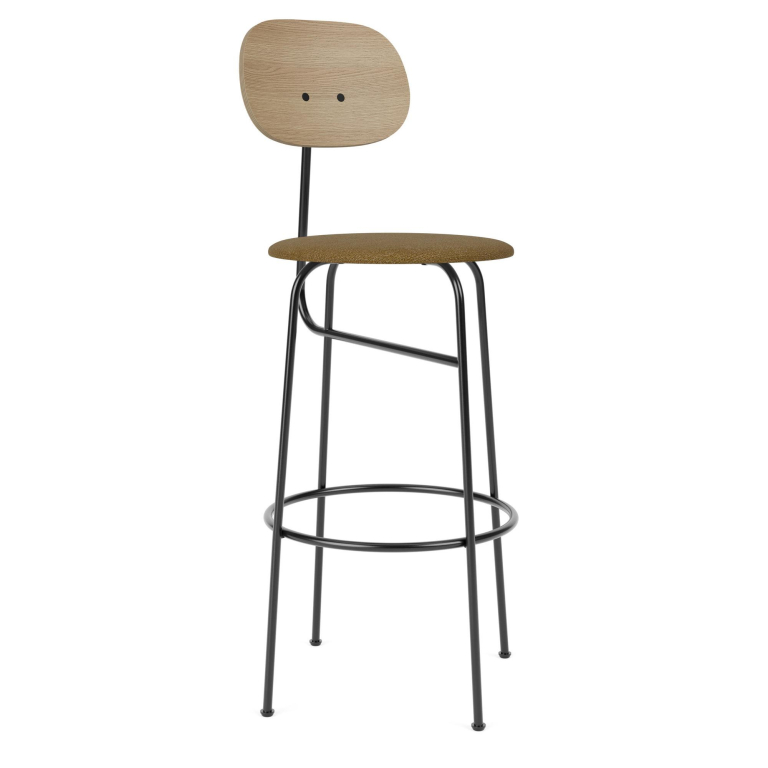 Audo Copenhagen Afteroom Bar Plus barkruk H107 zitting Bouclé 06 naturel eik