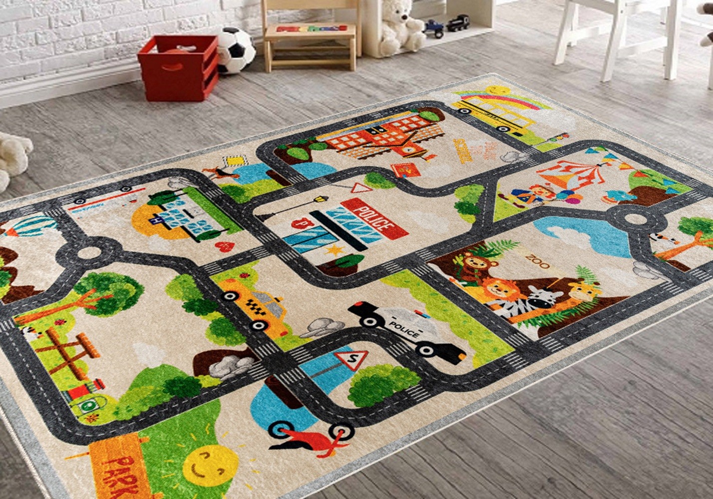 Mani Textile TPS_CIRC_00 - Tapis Enfant Circuit de Voiture