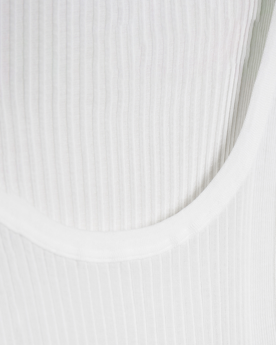 Zimmerli of Switzerland Ribbed Mercerized Cotton Tank Top White