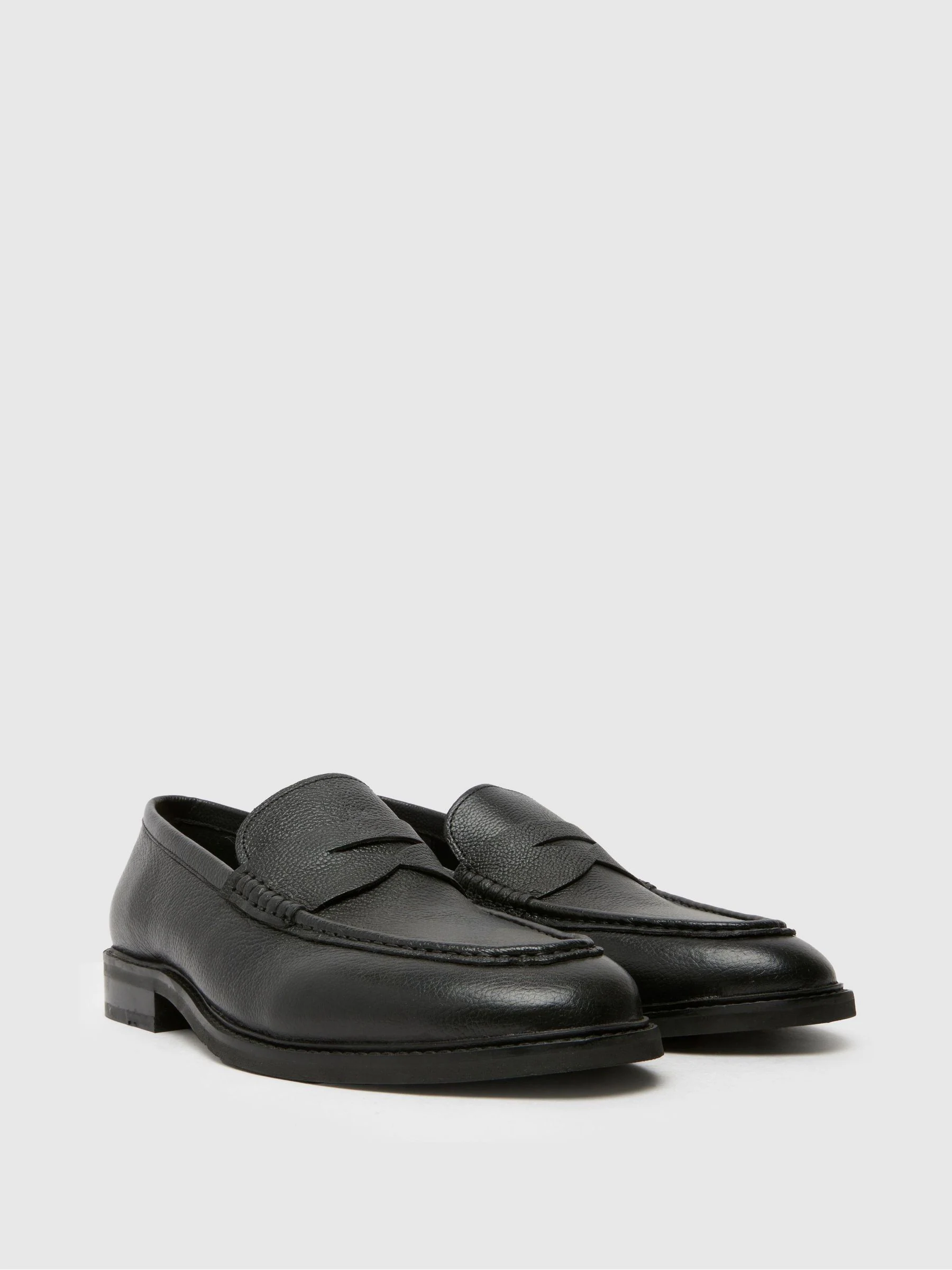Zwart - Schuh Rhodes leren loafers