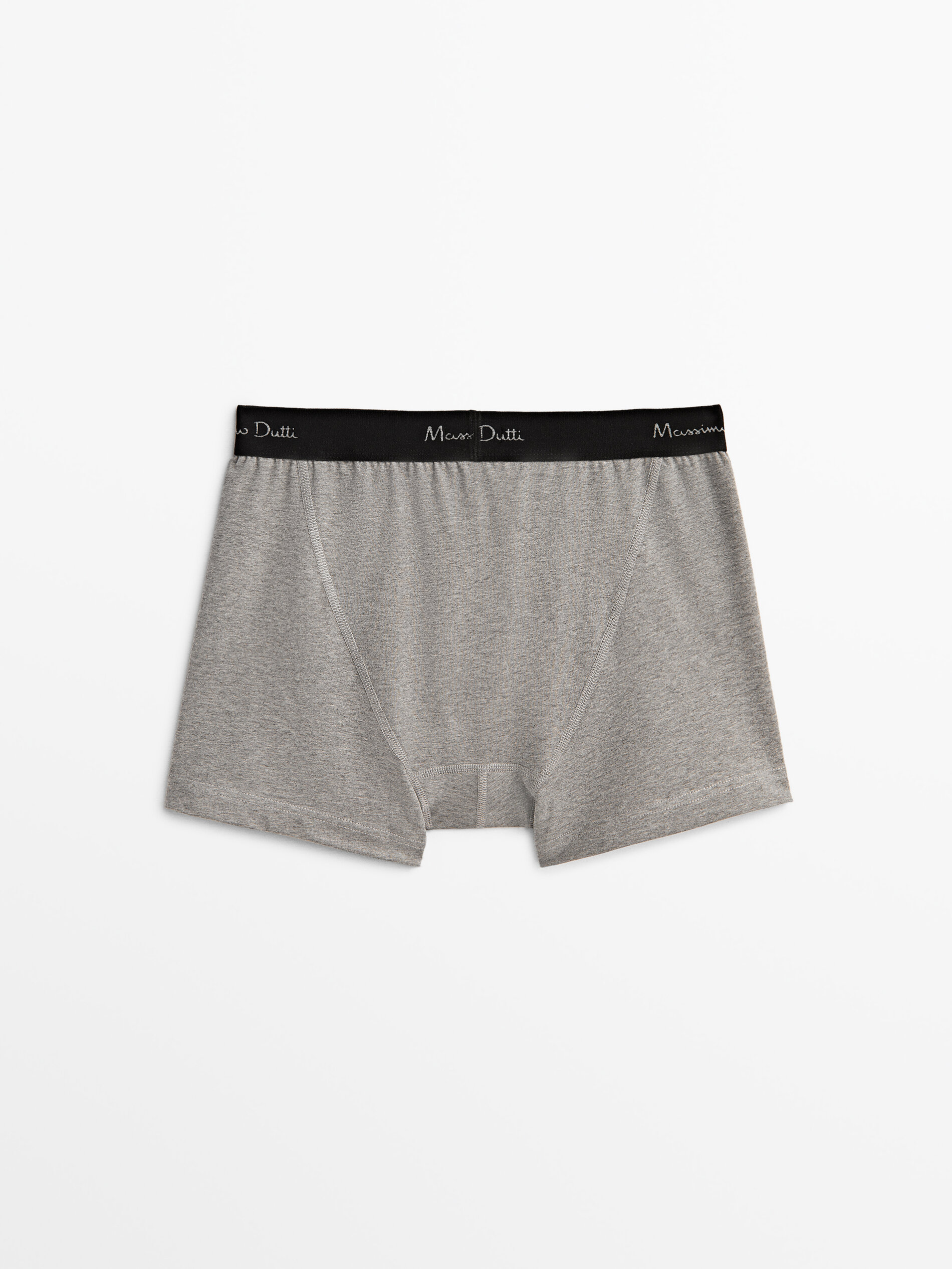 Calção boxer com cinto preto - GRIS PERLA