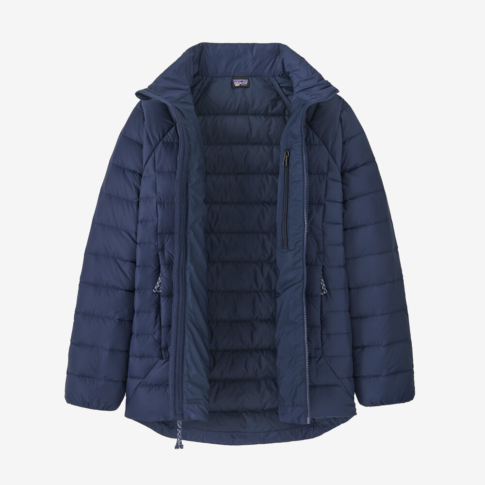 Kinder-Daunenpullover mit verlängertem Rückenteil