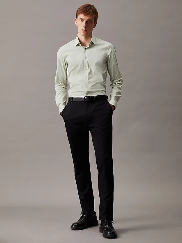 Camisa social slim fit em popeline