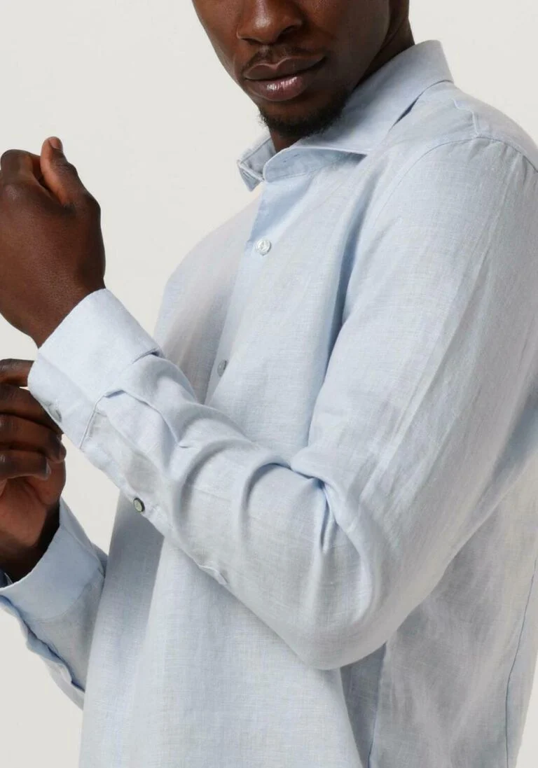 DSTREZZED blauwe dstrezzed casual overhemd jagger shirt linen