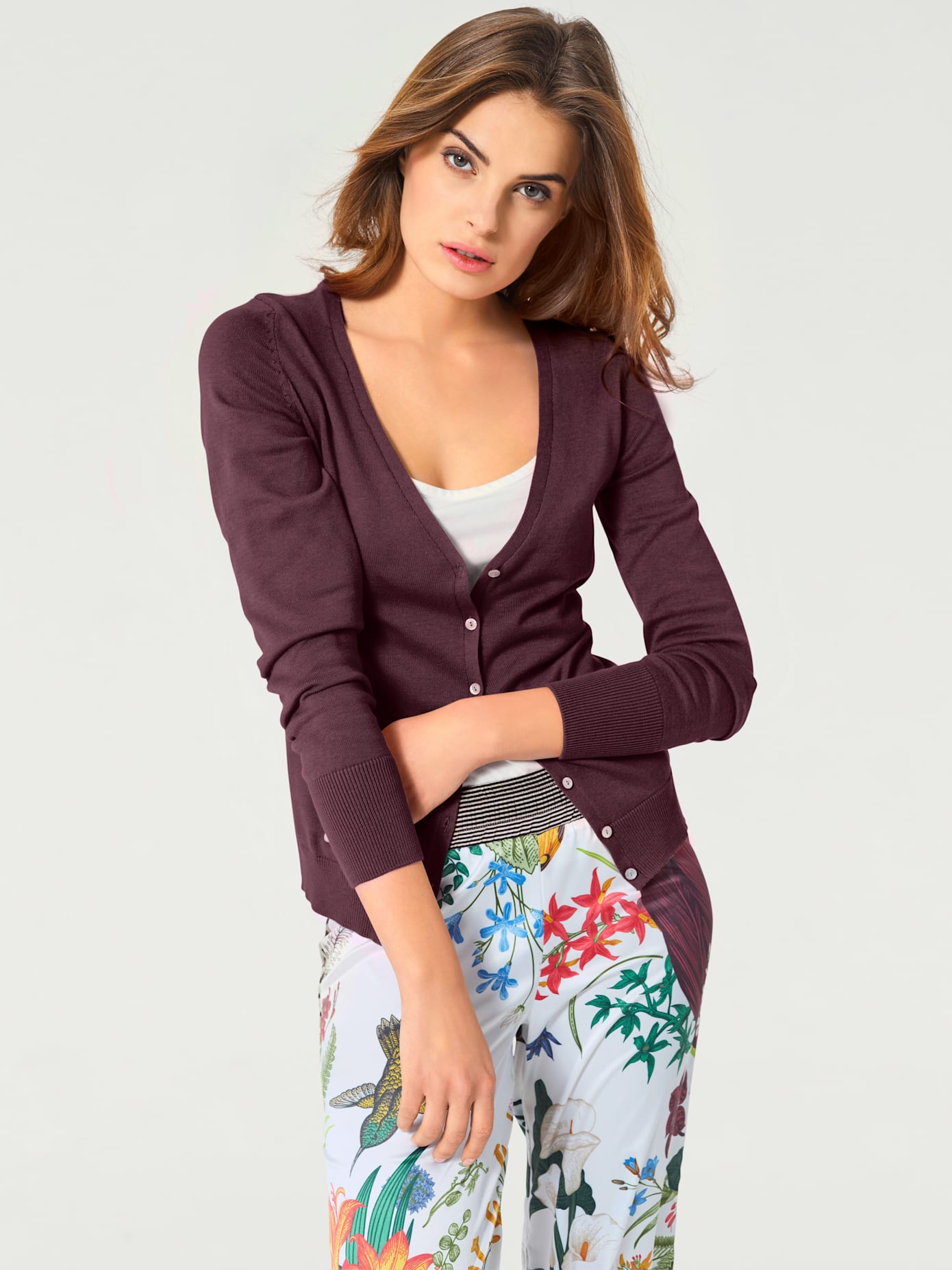 Veste en tricot fin style cardigan