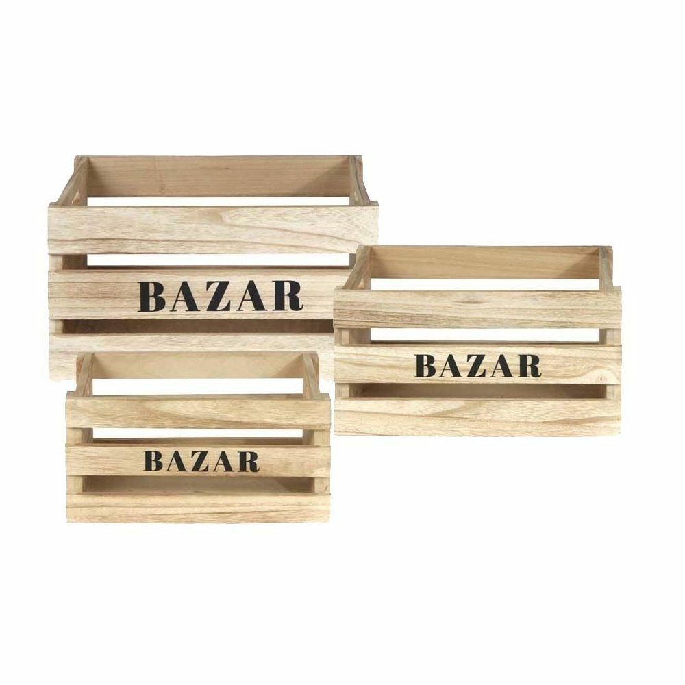 Cagettes en bois bazar (lot de 3)