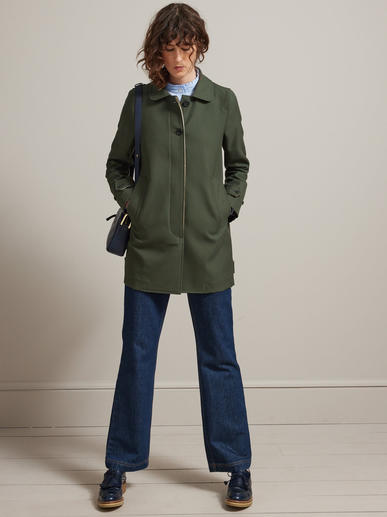 Manteau Car Coat gabardine double face femme