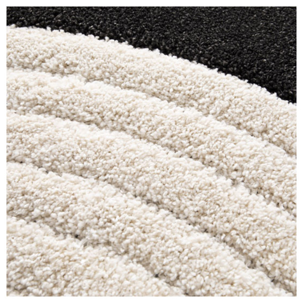 Tapis de salon en relief - modern circle - noir et crème - 160 x 230 cm