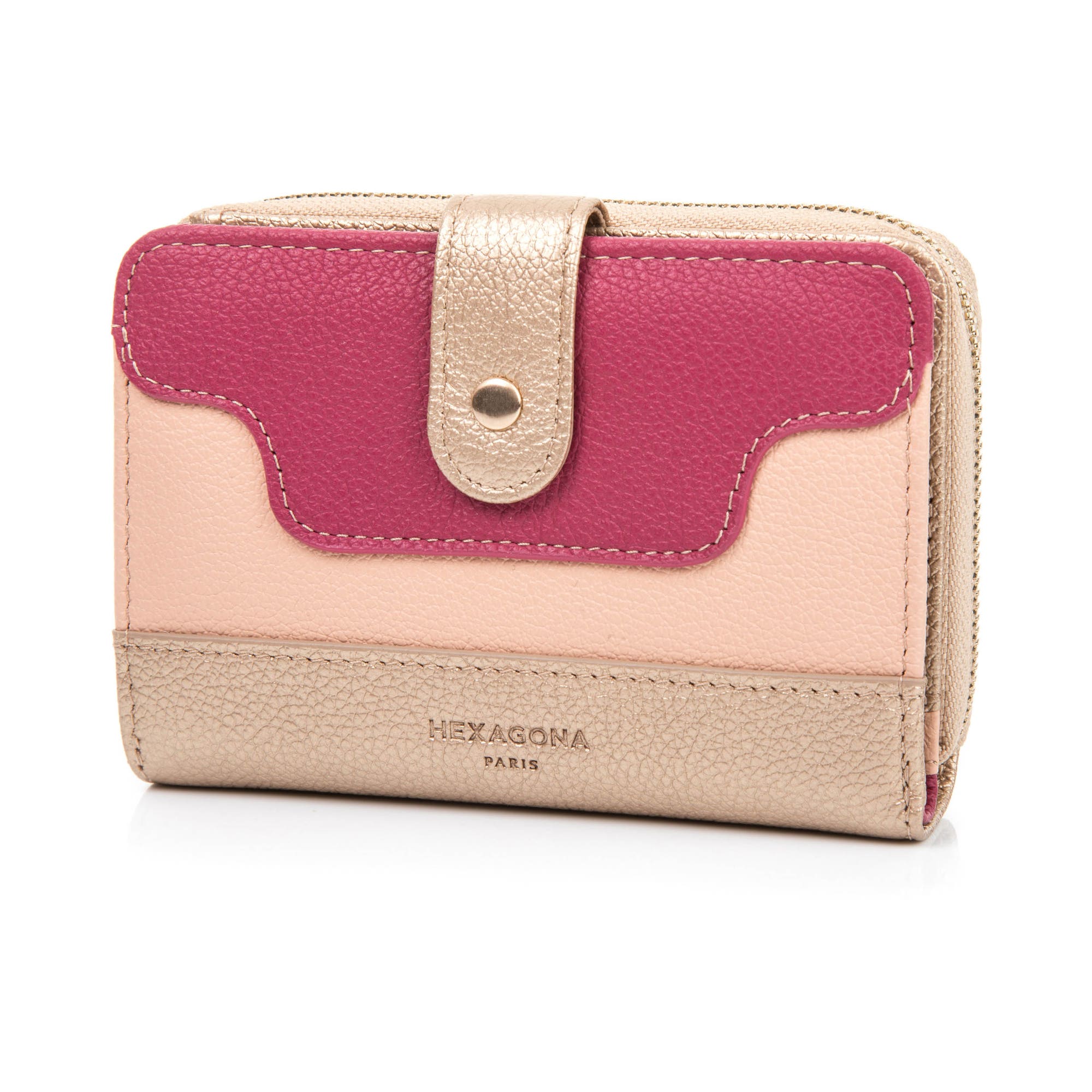 Petite maroquinerie en cuir fuchsia