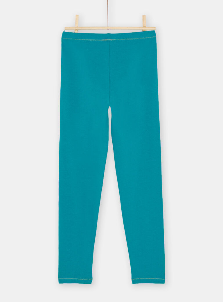 Legging turquoise foncé fille