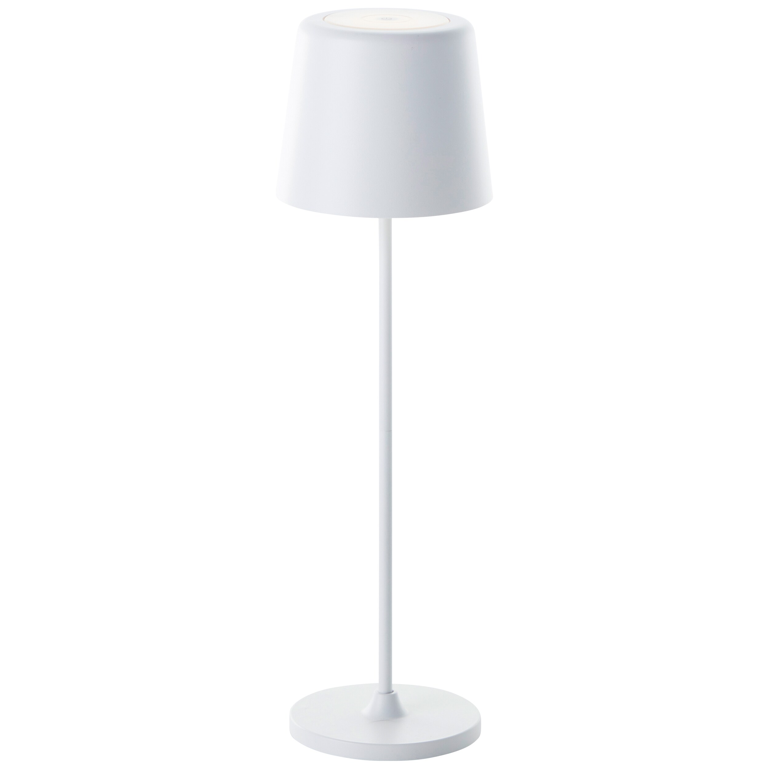 Brilliant Lampe Kaami LED Außentischleuchte 37cm weiß matt Metall/Holz weiß 2 W LED integriert