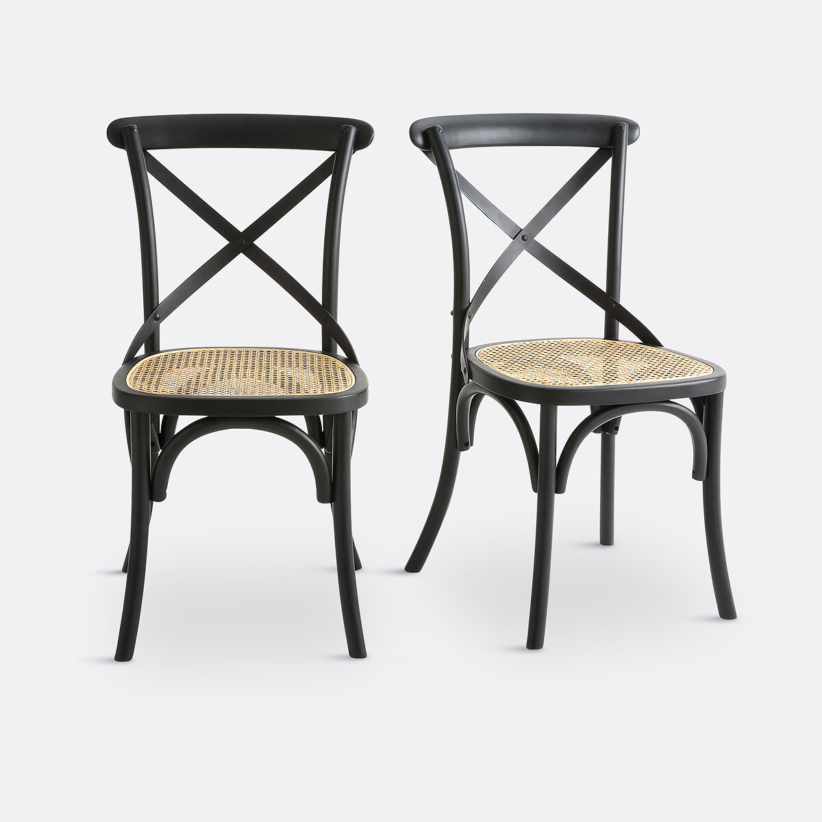 LA REDOUTE INTERIEURS<br>Conjunto de 2 cadeiras, madeira e rattan de cedro