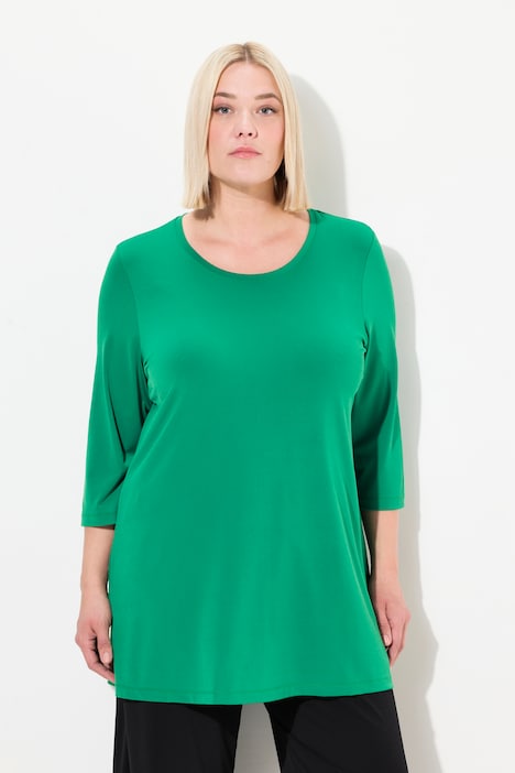 Longshirt,  A-Linie, Rundhalsausschnitt