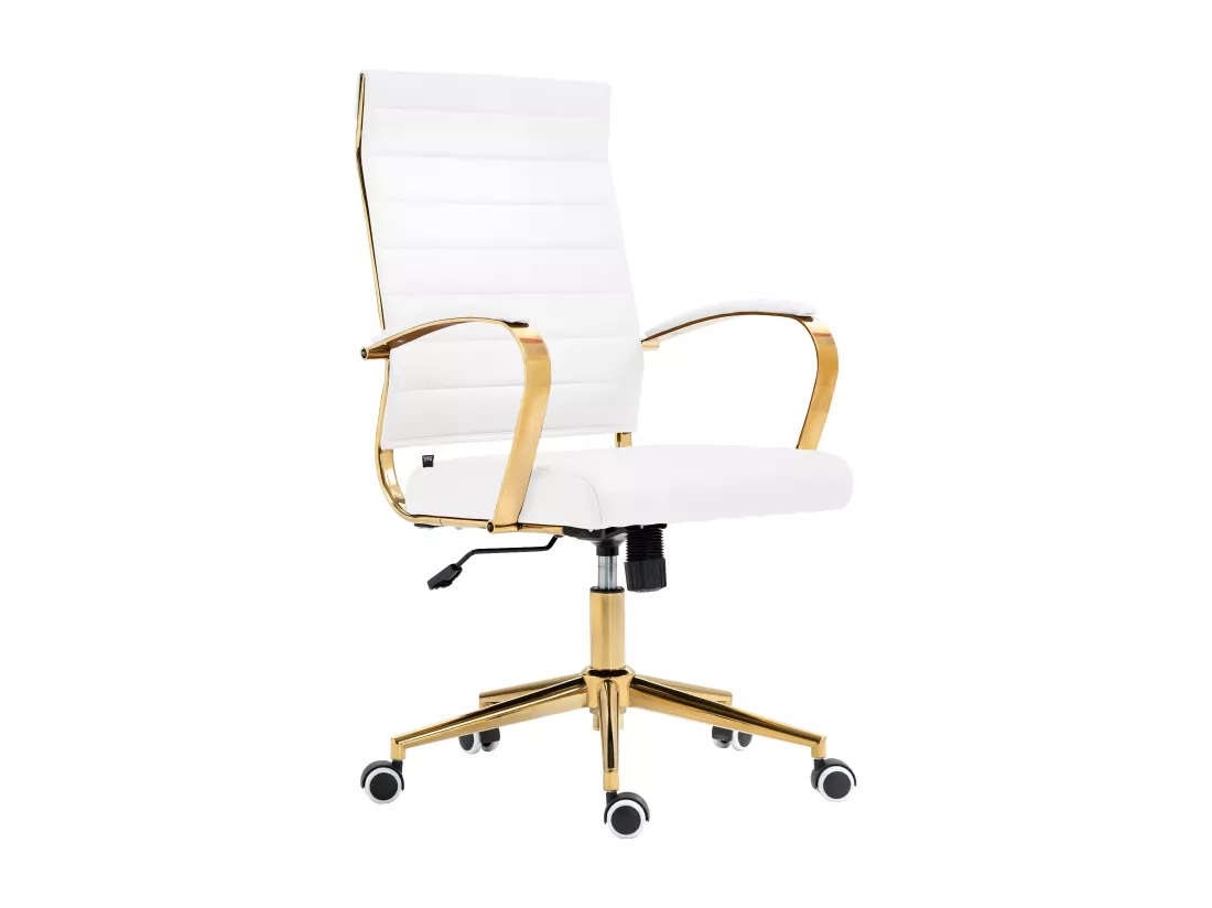 Chaise de bureau - Similicuir & Blanc - Blanc - Havanna