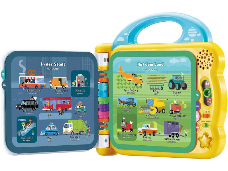 Vtech Beschäftigungsspielzeug Mein 100-Wörter-Buch: Fahrzeu Lernspass-Buch auf 12 bilingualen Seiten