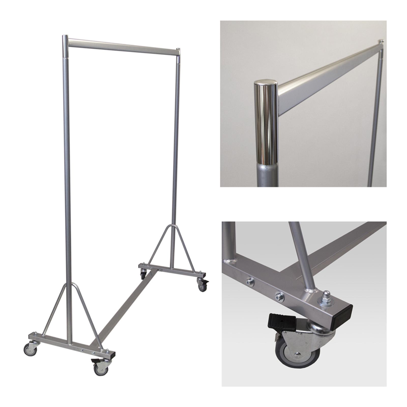 Profi-Kleiderständer - Chrom-silber - Stahl - 100 cm breit