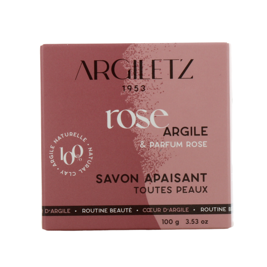 Savon doux à l'argile rose et au parfum de rose Argiletz