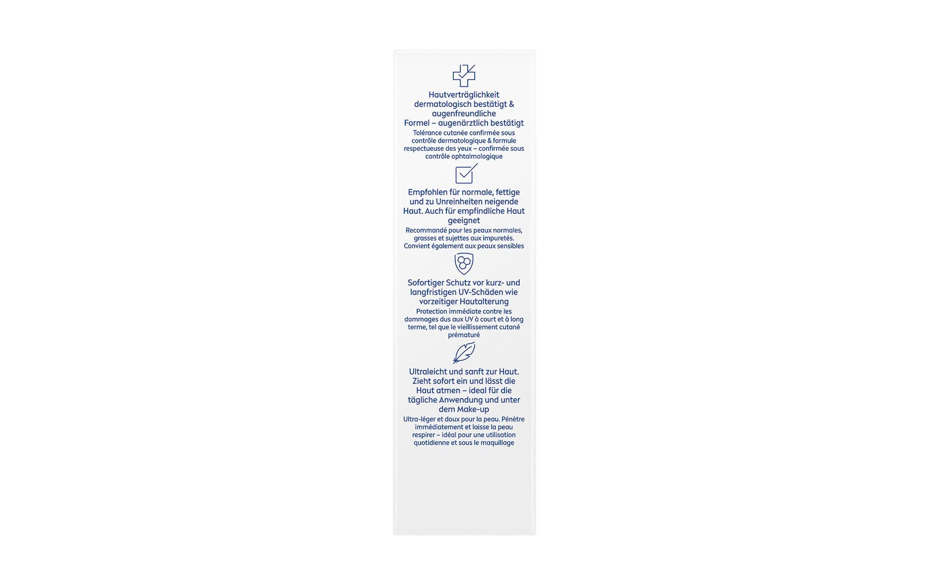 Gesichtsfluid UV Face Derma Skin Clear SPF 50+ 100 mlSonnenschutz-Fluid schützt die Haut vor UVA- und UVB-Strahlen und vor den Auswirkungen von blauem Licht