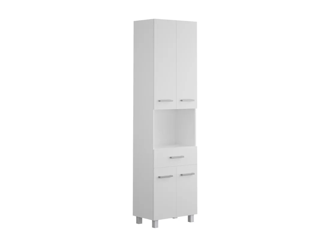 Colonne de salle de bain sur pied - 180 cm - Blanc - MINELA