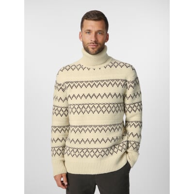 Herren-Rollkragenpullover gemustert, Natur