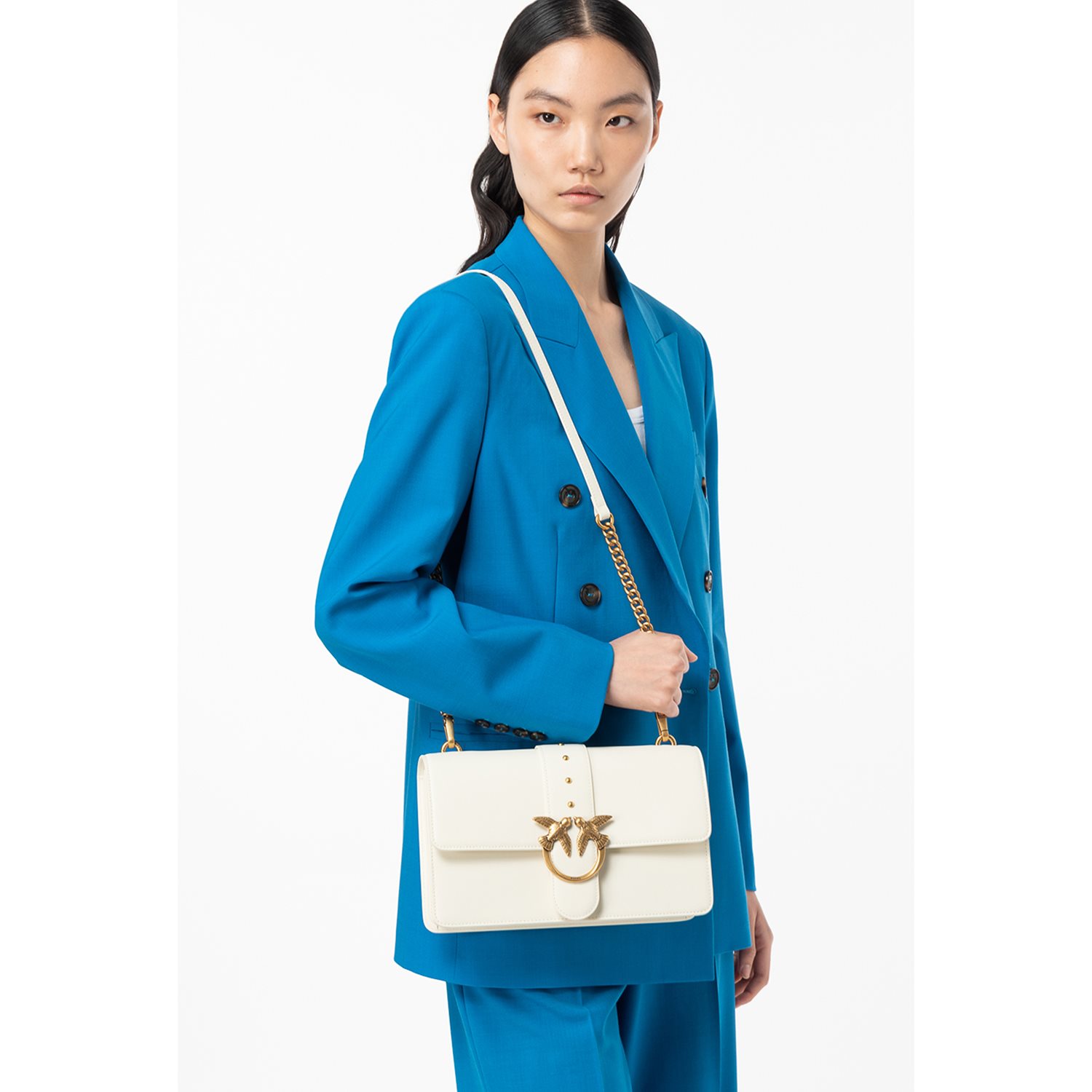 Pinko Love One Classic CL bianco seta/antique gold