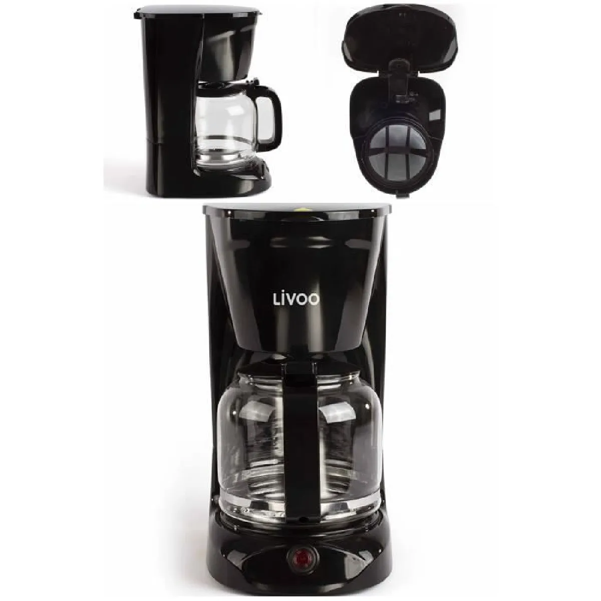 Livoo Cafetière Electrique 15 tasses Noire