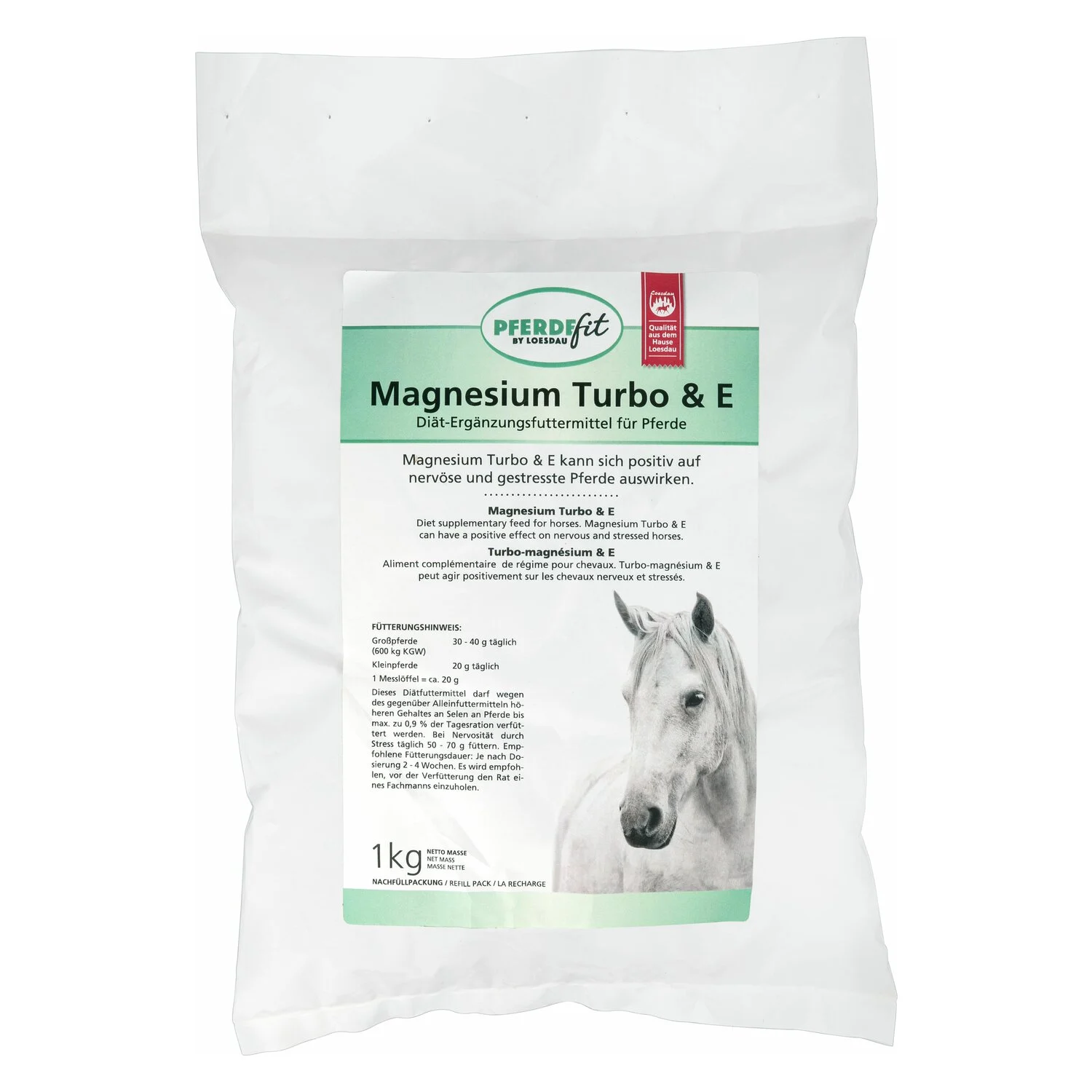 PFERDEfit by Loesdau Magnesium-Turbo & E  - 1 kg Nachfüllpack