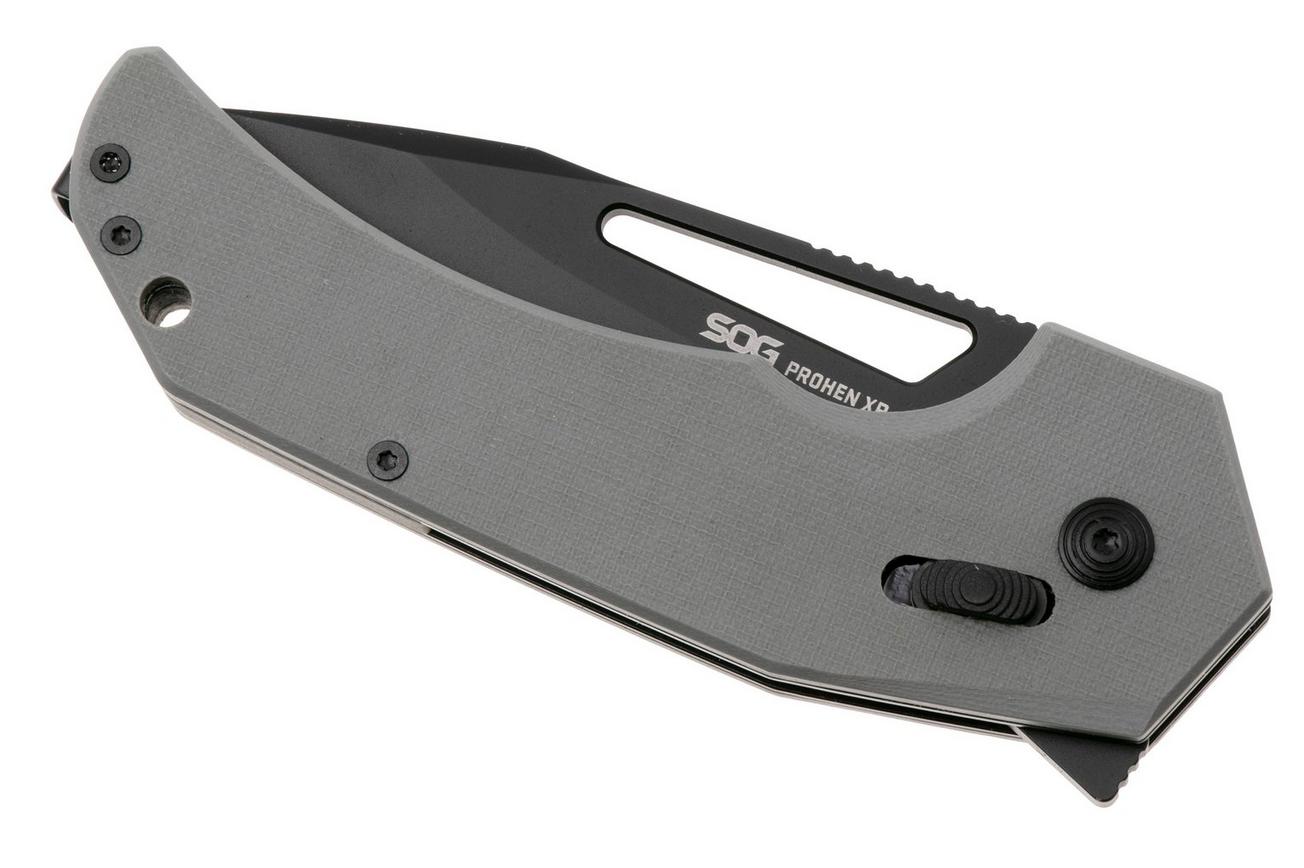 SOG Prohen XR 12-25-03-57, Titanium Nitride D2, Grey G10 zakmes, Mikkel Willumsen design