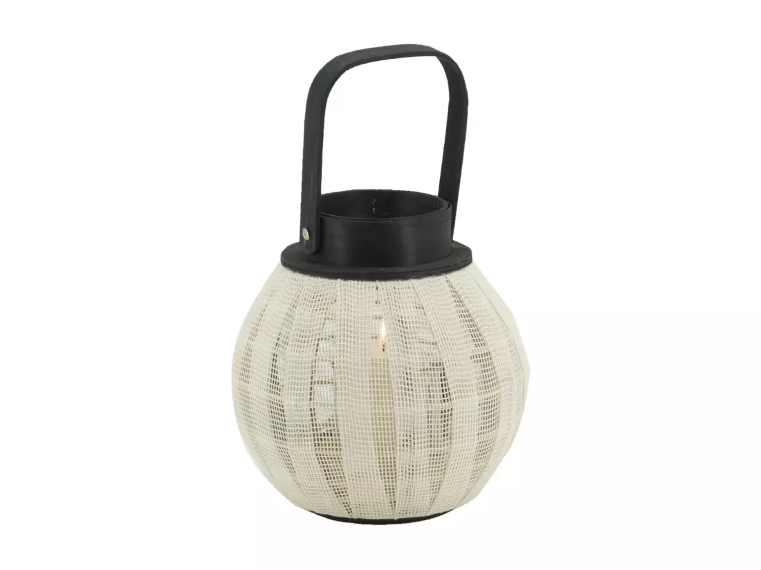 Lanterne ronde en bois et coton Rond