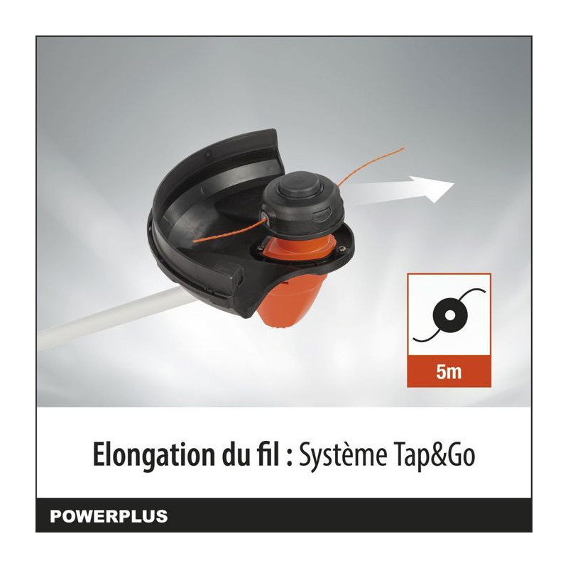 Débroussailleuse a batterie 40v dual power powdpg7551 - moteur brushless - livré sans batterie ni chargeur