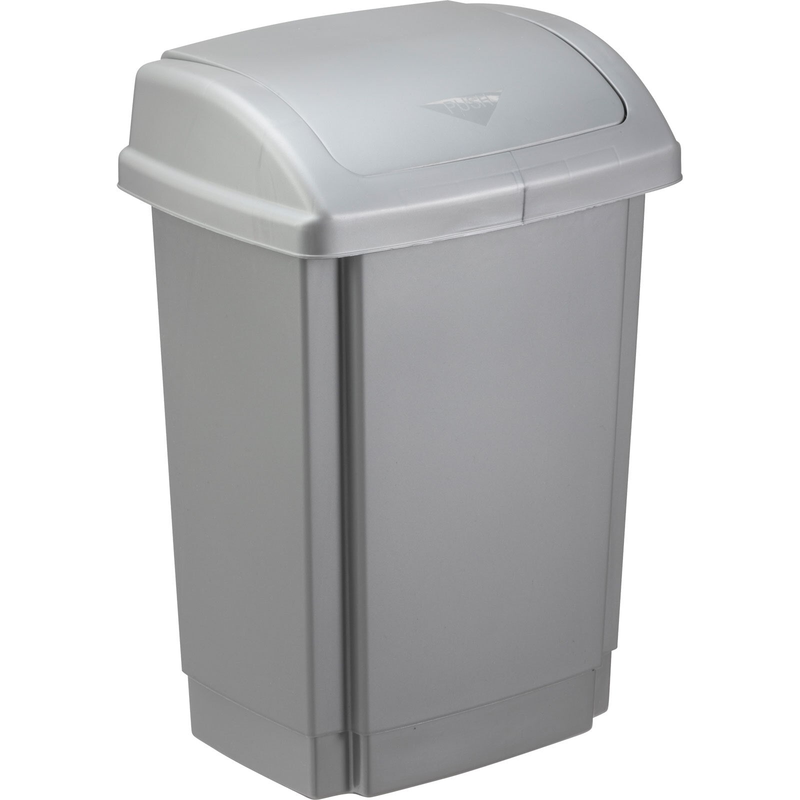 Abfalleimer Kunststoff silberfarben 10 Liter