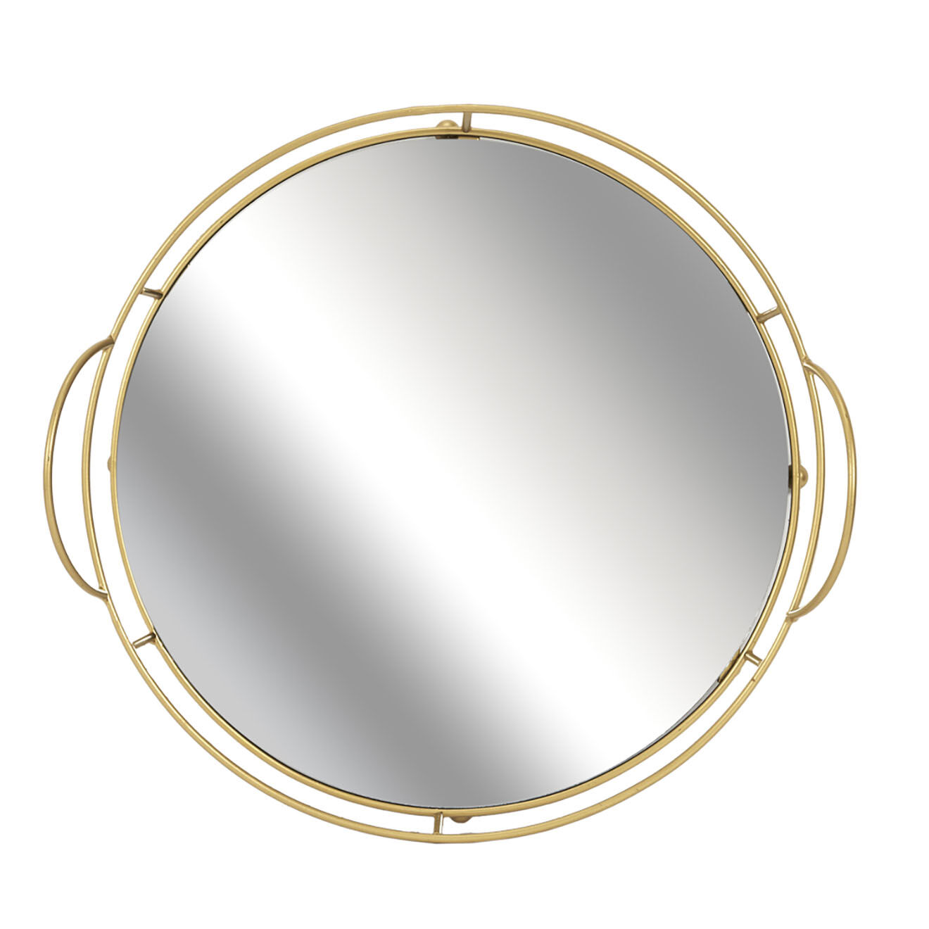 Home Deco Factory Plateau de presentation miroir gris - 34x32x8.8 cm