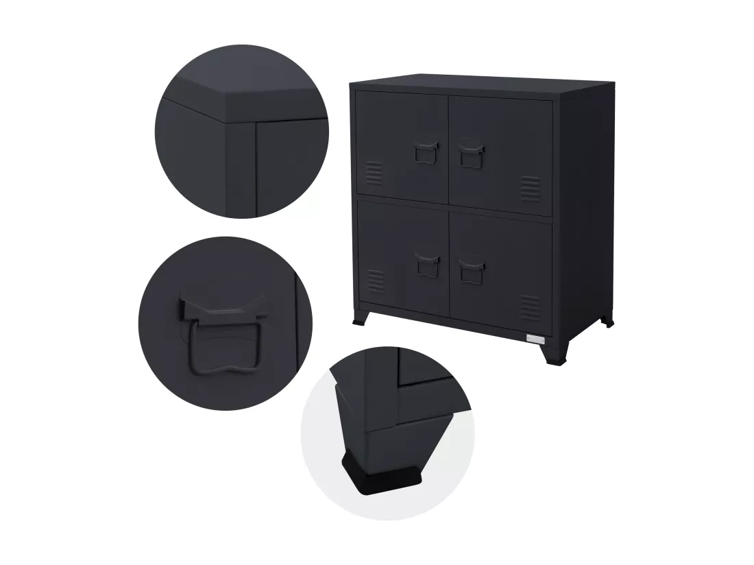 Armoire de bureau Armoire à dossiers en métal Armoire en acier avec étagères 75x40x80,5cm