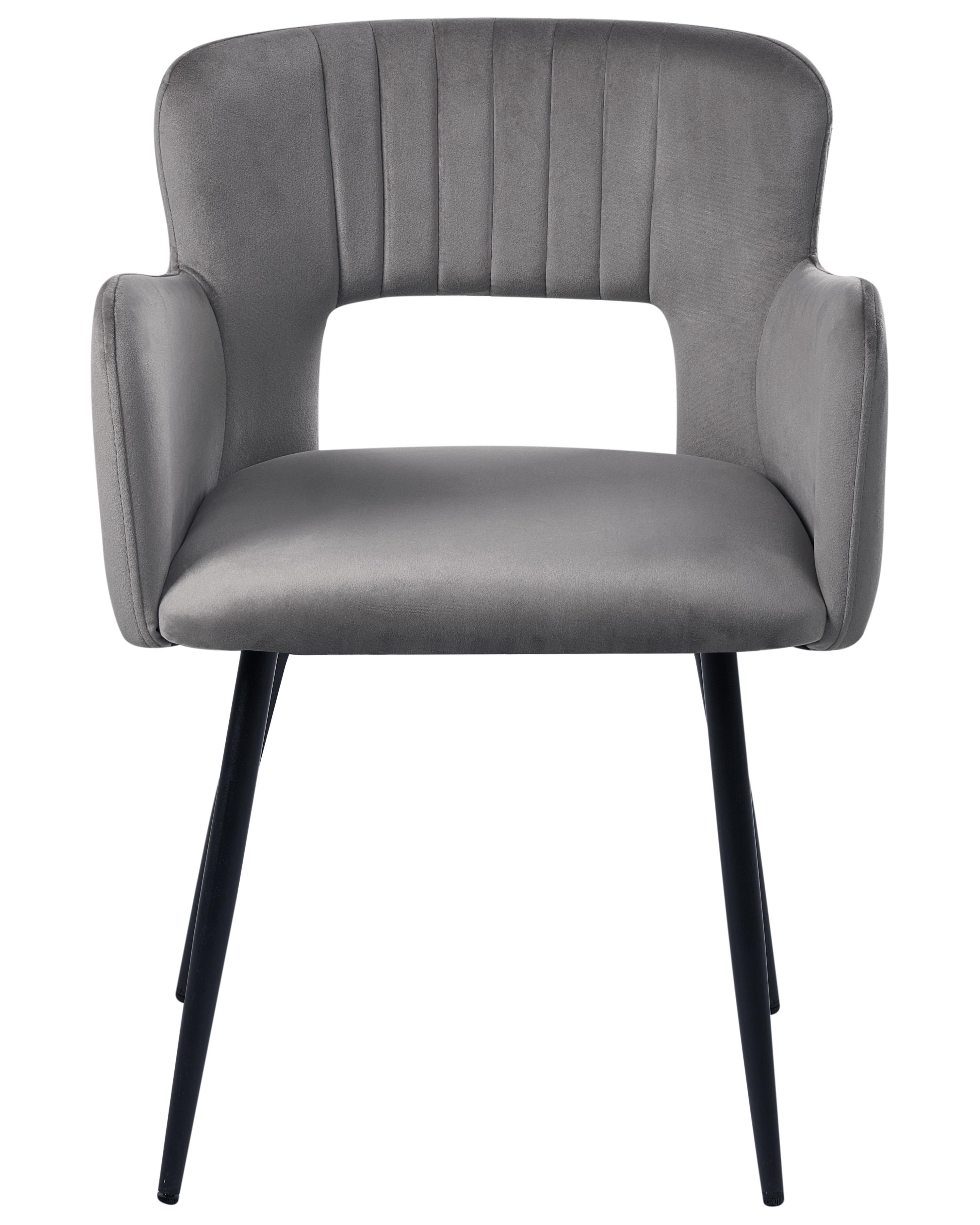 Set van 2 eetkamerstoelen SANILAC Fluweel Grijs