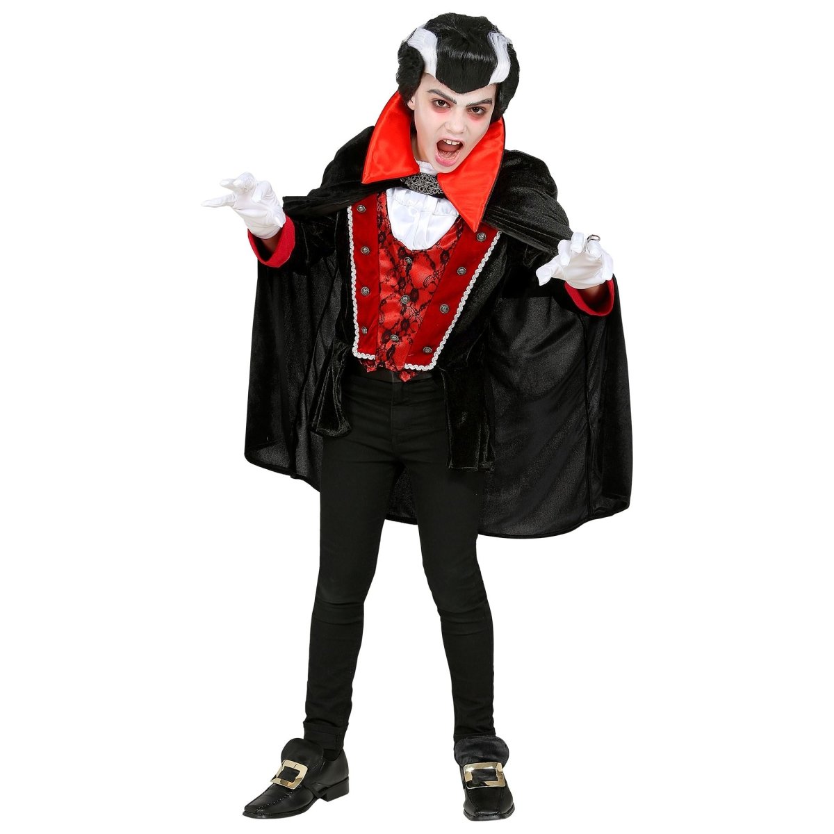 Halloween Kostuum Zwart Rood Jongen Vampier
