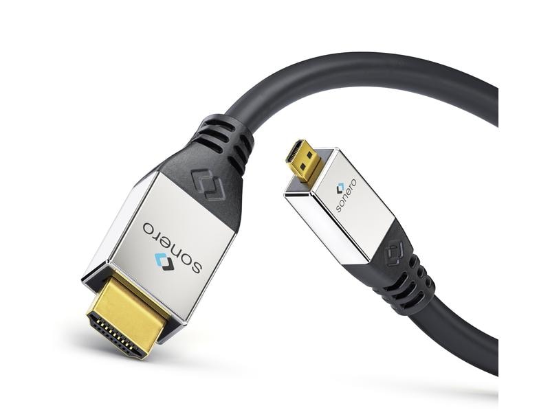 sonero Kabel Micro-HDMI (HDMI-D) - HDMI, 2 m 4K High Speed HDMI Kabel mit Ethernet