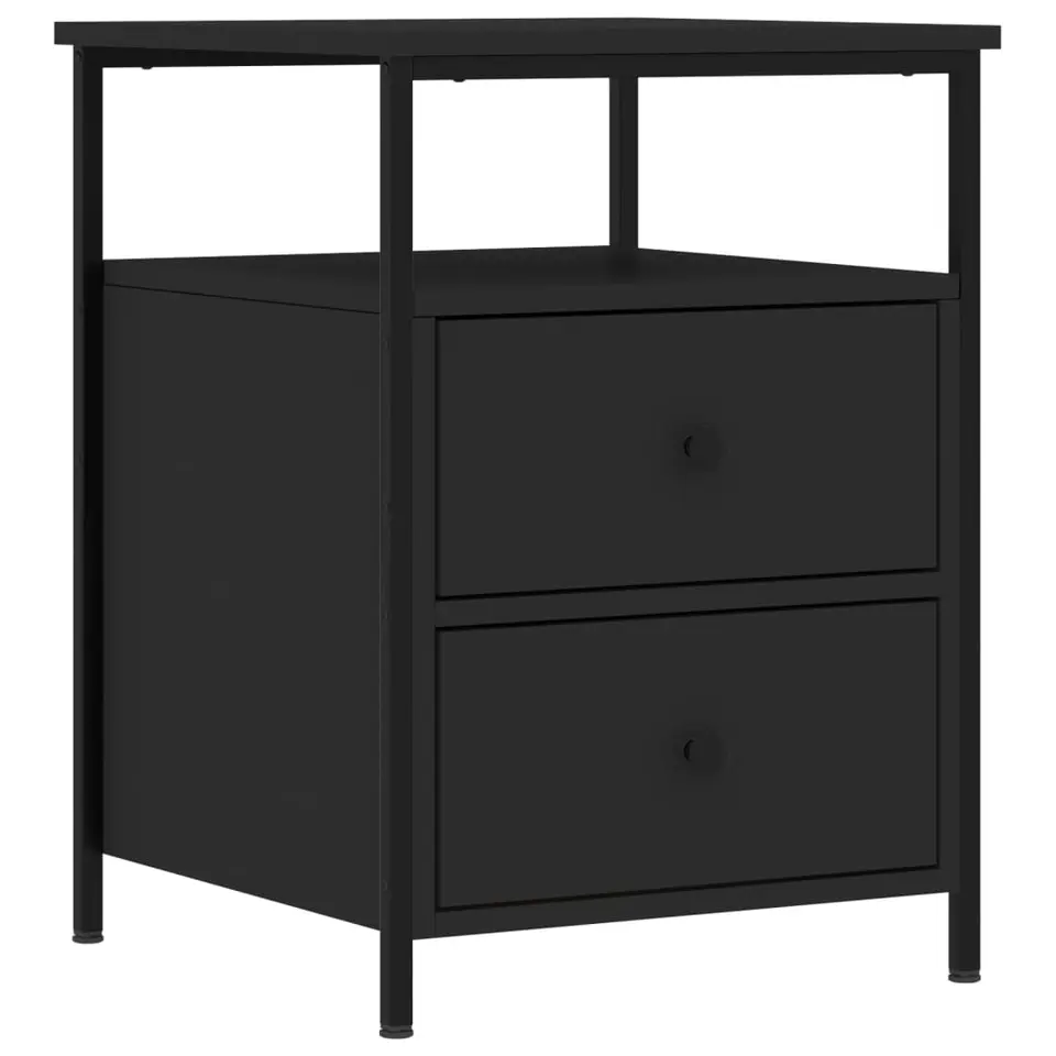 vidaXL - Nachtkastje - Zwart - Bewerkt hout - 2 stuks