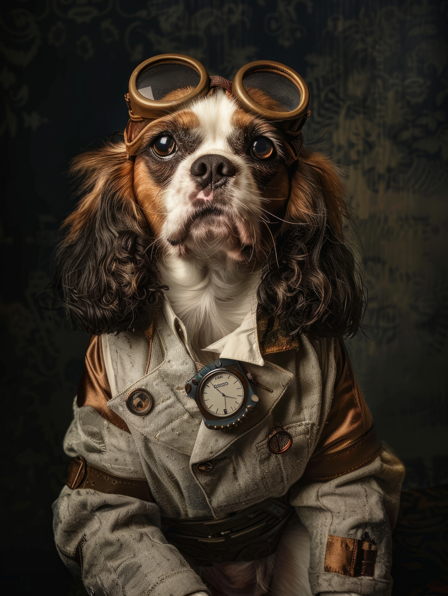 Canvas schilderij van een Cavalier King Charles 40x60 cm