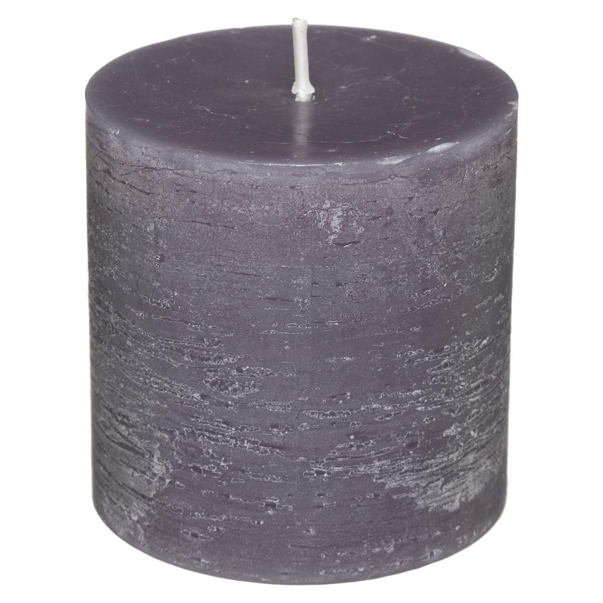 BOUGIE RONDE OLIA GRIS FONCE D.6.7X7CM