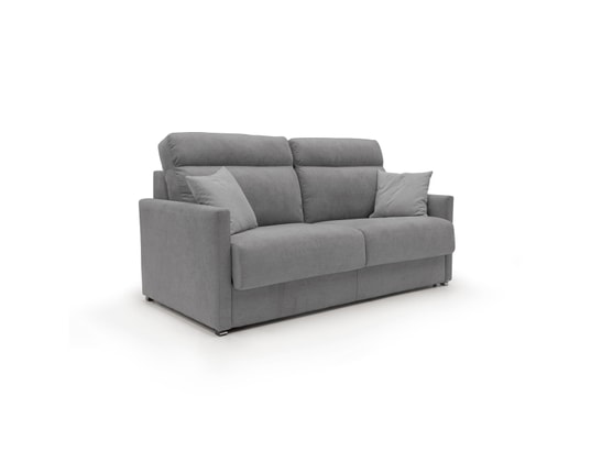 DIVANI.STORE - Canapé lit margot en tissu imperméable gris 3 places maxi
