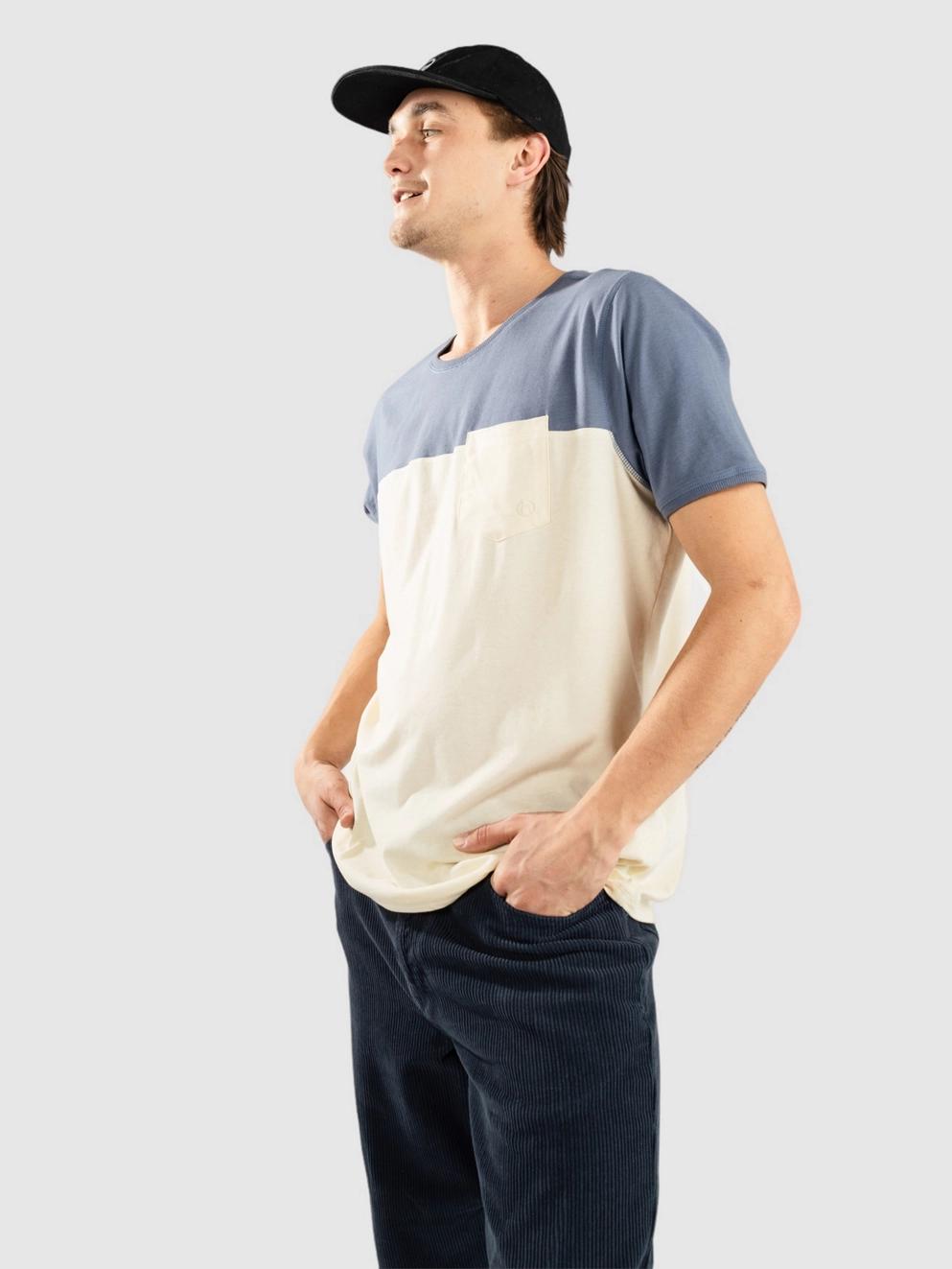 Kazane Filip T-Shirt china blue cloud cream