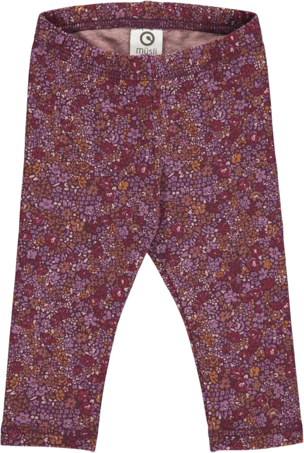 Müsli by Green Cotton Petit blossom leggings baby Fig/boysenberry/berry red
