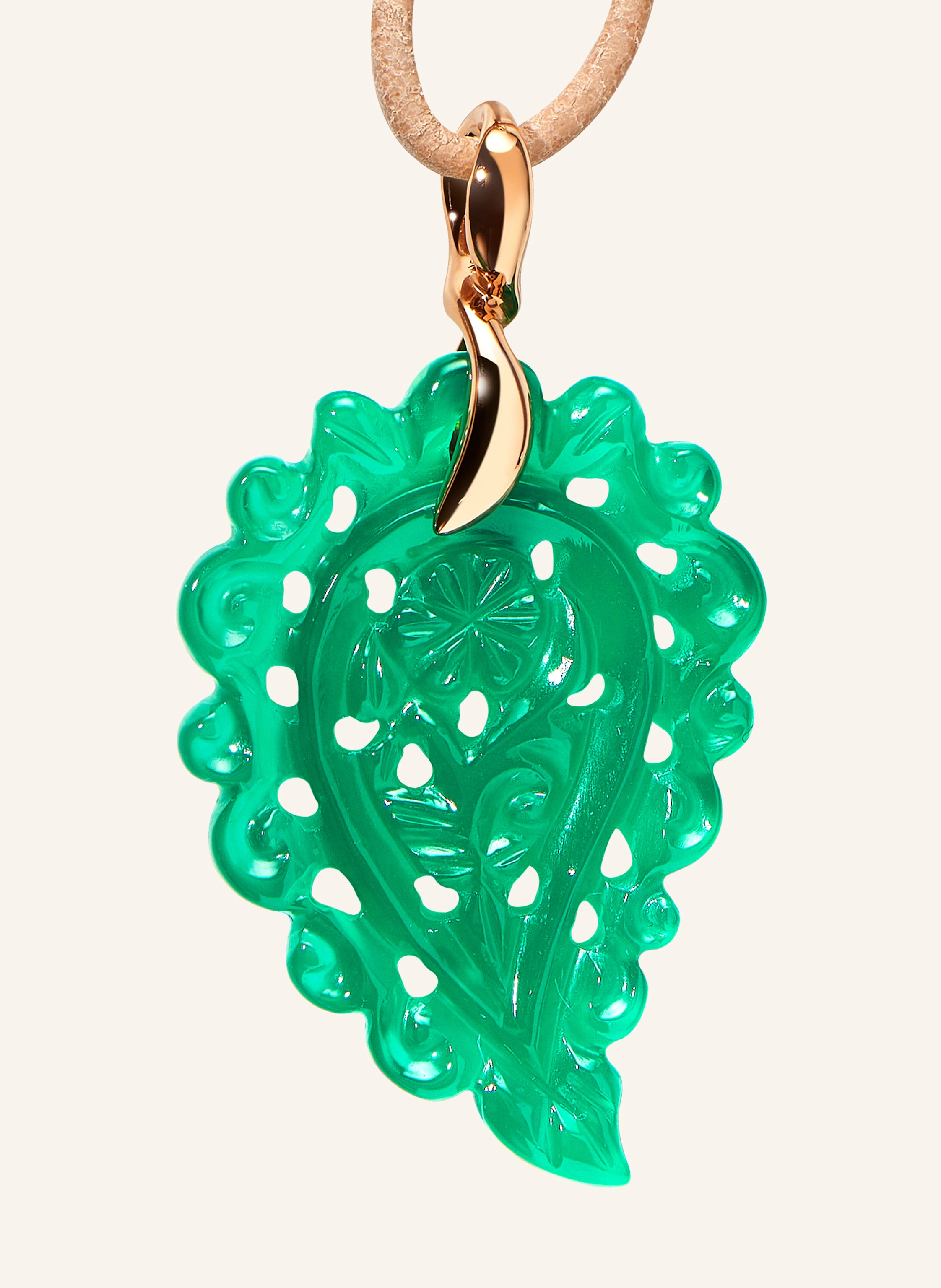 TAMARA COMOLLI Anhänger PENDANT INDIA SMALL GREEN ONYX aus 18 Karat Roségold und grüner Onyx