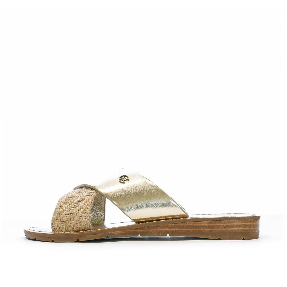 Chattawak Claquettes Croisées Dorées Femme Chattawak Brana
