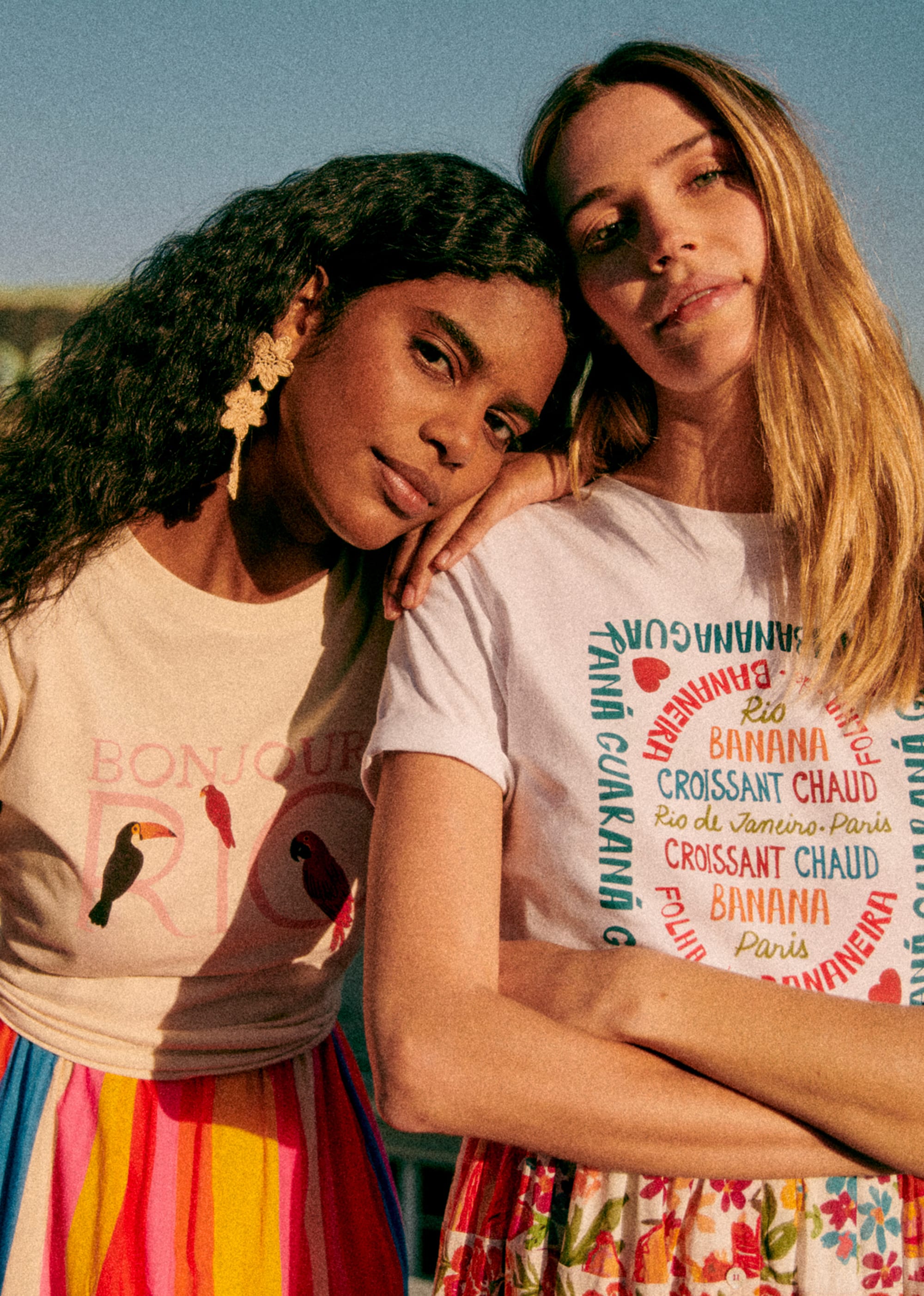 T-Shirt Croissant Chaud - Sézane x FARM Rio - Blanc/Multico - E-SHOP/T-SHIRTS 5905335