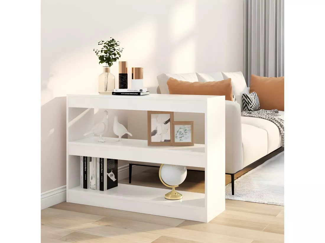 Bibliothèque/Séparateur de pièce Blanc 100x30x72 cm